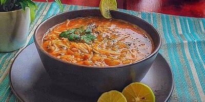 شوربه الزفاف الترکیه (دُیُون) مع کرات اللحم الصغیره + المکونات