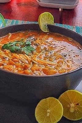 شوربه الزفاف الترکیه (دُیُون) مع کرات اللحم الصغیره + المکونات