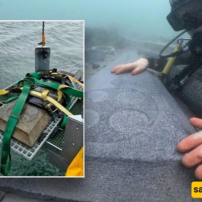 صور شواهد القبور المحفوظه منذ 800 عام فی أعماق البحر