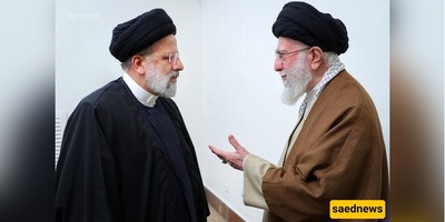 صوره نادره: وقفه احترام کامله من الرئیس الإیرانی الراحل السید إبراهیم رئیسی لنجل القائد الأعلى السید مجتبى خامنئی + صوره
