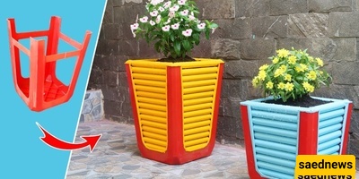 وقت الإبداع: کیفیه صنع مزهریه من کرسی بلاستیکی وأسمنت – لا حاجه للشراء! هیا نصنعها معًا فی وقت قصیر + فیدیو