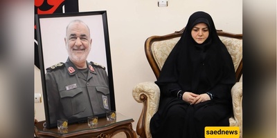 ابنه وزوج ابن طبیبیان یمثلان الرئیس فی زیاره إلى منزل القائد سلامی + صور