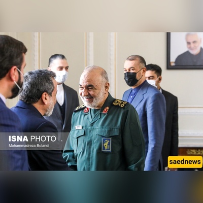 إطار مختلف لوداع عراقجی الأخیر للجنرال سلامی فی مراسم الیوم + صوره/ لقاء فی الآخره...