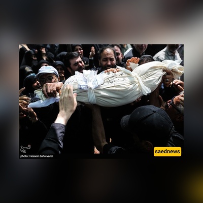 تشییع مهیب ومؤثر لأطفال شهداء الحرب مع إسرائیل: ما الذی تراه من السماء أیها الصغیر ذو السته أشهر؟