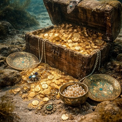 اکتشاف کنز من وعاء وصحن عمره 2000 عام فی قاع بحیره