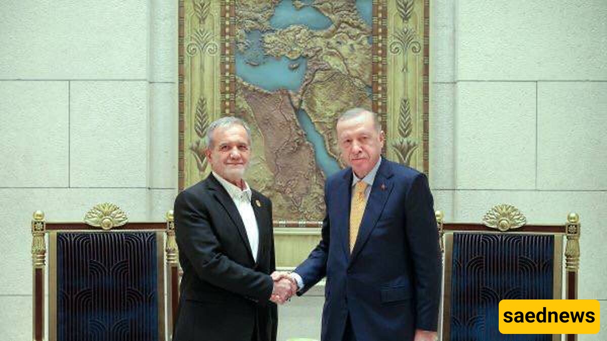 رجب طیب أردوغان مع مسعود بزشکیان