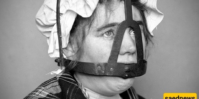 الممارسه الأوروبیه التقلیدیه لعقاب النساء بکبت الفم المعدنی — عقوبه غریبه للزوجات “المثرثرات”