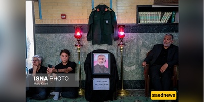 صور نجل اللواء الشهید حاجی زاده فی مراسم تأبینیّه/ واللواء جعفری یعبّر عن مشاعره تجاه "ذکرى قائد الجوّ الفضائی"