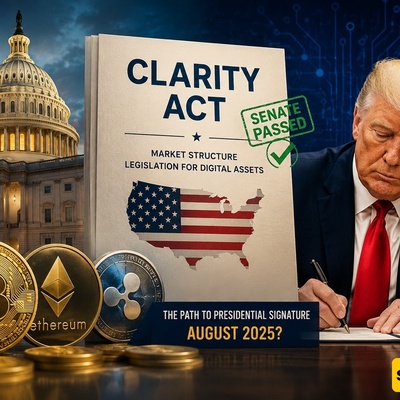 الضوء الأخضر من مجلس الشیوخ لقانون تاریخی للعملات الرقمیه؛ هل یوقّع ترامب «قانون الوضوح» بحلول أغسطس؟
