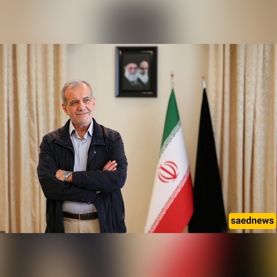 ترتیب معبر لإطار الصوره على مکتب مسعود پزشکیان فی مقابله مع صحفی أمریکی مشهور + صوره