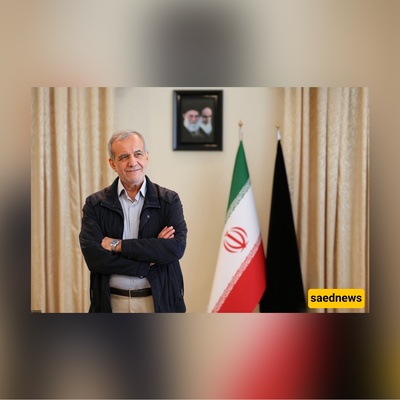 ترتیب معبر لإطار الصوره على مکتب مسعود پزشکیان فی مقابله مع صحفی أمریکی مشهور + صوره