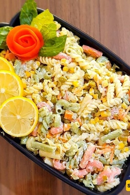 سلطه المعکرونه الکریمیه الشهیه منزلیه الصنع