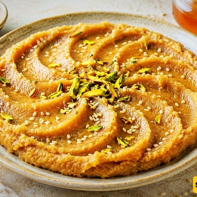 وصفه حلاوه السمسم المنزلیه البسیطه (بالسمسم الأبیض والأسود) + کیفیه إصلاح الحلاوه السائله أو القاسیه جدًا
