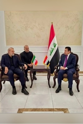علی لاریجانی ومستشار الأمن العراقی یناقشان الأمن الإقلیمی فی اجتماع ببغداد