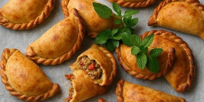 کیفیه إعداد المعجنات المحشوه باللحم باستخدام عجینه سحریه وحشوه طریه وغنیه بالعصاره