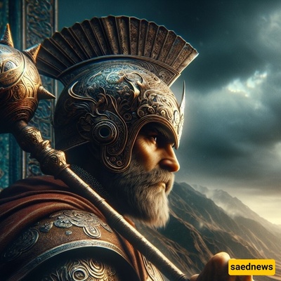 فأس عمره 4500 عام فی إیران مزخرف بأسالیب الأسد والثور والخنزیر والأفعى