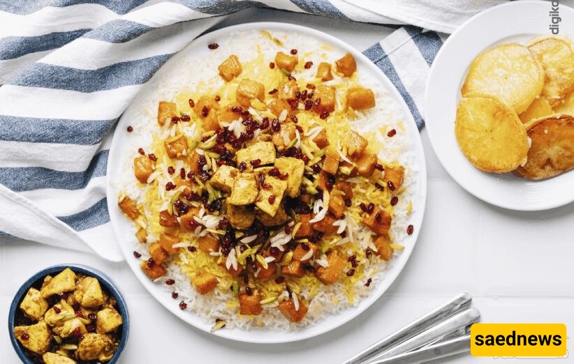 طریقه تحضیر أرز الیقطین مع الدجاج ✅