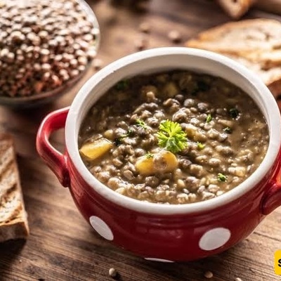 طریقه تحضیر شوربه العدس الکریمیه على طریقه المطاعم لـ4–6 أشخاص