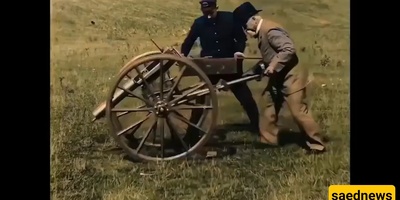 فیلم ملوّن یوثّق اختبار أول رشاش فی العالم على ید مخترعه عام 1897