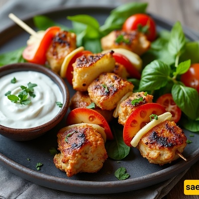 کباب دجاج صحی مع صلصه الزبادی: وصفه سهله ومناسبه للحمیه الغذائیه