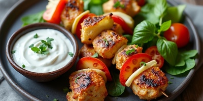 کباب دجاج صحی مع صلصه الزبادی: وصفه سهله ومناسبه للحمیه الغذائیه