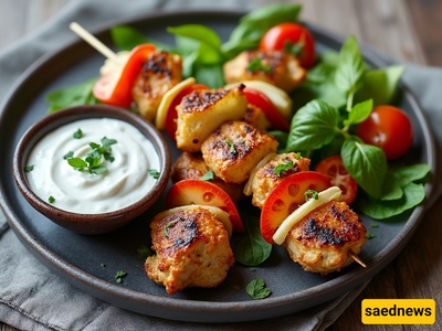 کباب دجاج صحی مع صلصه الزبادی: وصفه سهله ومناسبه للحمیه الغذائیه