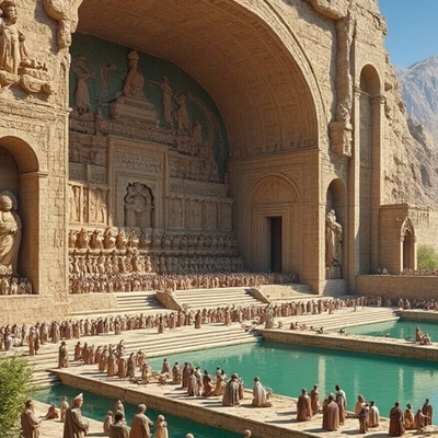 تحفه الفن الإیرانی القدیم فی قلب زاغروس: النقوش الصخریه فی "طاق بستان" التی تأسر کل مشاهد