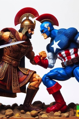 اللعب مع التاریخ: صدام الحضارات یلتقی بالذکاء الاصطناعی – الملک کورش الفارسی ضد کابتن أمریکا