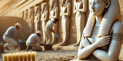 اکتشاف تمثال غامض تحت جدار معبد: هل هذا هو الوجه الحقیقی لکلیوباترا السابعه، آخر ملکات مصر القدیمه؟