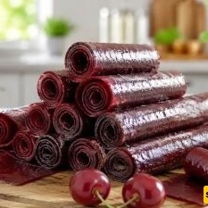 وصفه لذیذه وسهله لتحضیر لفائف فاکهه الکرز المنزلیه (جلد الفاکهه)