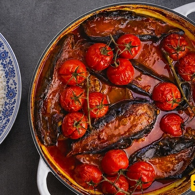 یخنه الباذنجان على طریقه المطاعم (خورش بادمجان) باللحم والدجاج + سر نکهتها اللذیذه
