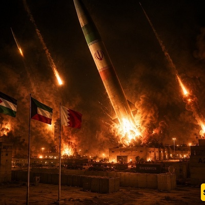 إشارات تحذیریه عبر الخلیج العربی: أفادت تقاریر بأن صواریخ إیرانیه أصابت أربع دول عربیه بشکل مباشر
