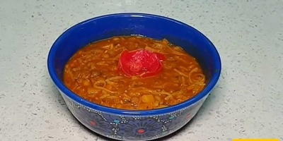 طریقه تحضیر شوربه العدس مع النودلز