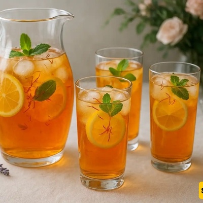 کیفیه تحضیر شراب الزعفران لـ 4 و50 و100 شخص (خطوه بخطوه)