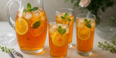 کیفیه تحضیر شراب الزعفران لـ 4 و50 و100 شخص (خطوه بخطوه)