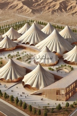 صور: مدرسه فریده مستوحاه من التقالید الإیرانیه؛ تصمیم خیام البدو بإبداع عصری للقرن الحدیث