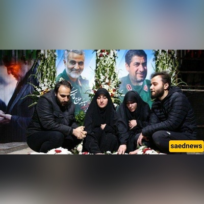 أبناء الحاج قاسم سلیمانی فی مراسم التأبین الکبرى الیوم؛ أشقاء على درایه بهذه المأساه! + صوره