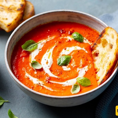 طریقه احترافیه لتحضیر شوربه الطماطم الکریمیه بقوام غنی ومذاق شهی