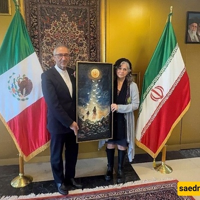 فنان مکسیکی یُخلّد ذکرى ضحایا مدرسه میناب بلوحه «فراشات میناب»