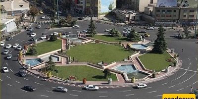 الرمز البصری لبرسیبولیس فی ساحه ونک بطهران فی سبعینیات القرن العشرین