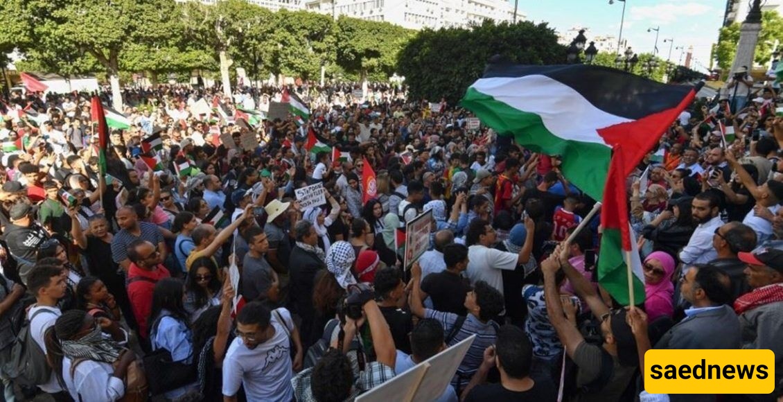 مظاهرات فی تونس والمغرب تضامنا مع غزه