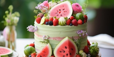 کیک البطیخ للیله یلدا (طریقه القدر بدون فرن) – أسهل وصفه