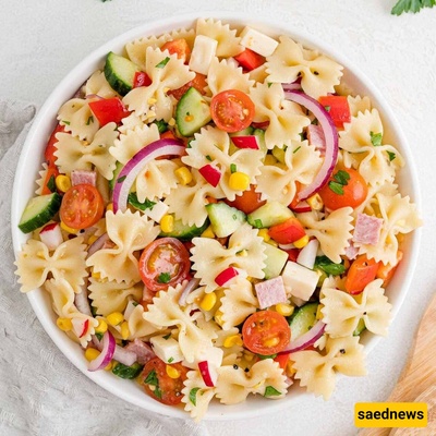 سلطه المکرونه بدون سجق | طریقه إعداد سلطه المکرونه بدون سجق