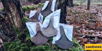 اکتشاف غیر متوقع لمجموعه من الفؤوس القدیمه على ید باحث عن الکنوز فی بولندا