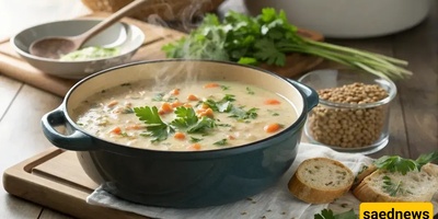 شوربه الزبادی والکزبره العطریه: طبق مهدئ لأمسیات رمضان