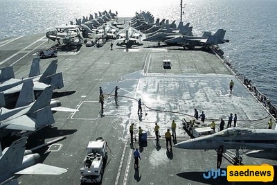 ادعت وسیله إعلامیه إنجلیزیه، نقلاً عن مسؤولین إیرانیین، بشأن حامله الطائرات الأمریکیه أبراهام لنکولن، مع صوره.