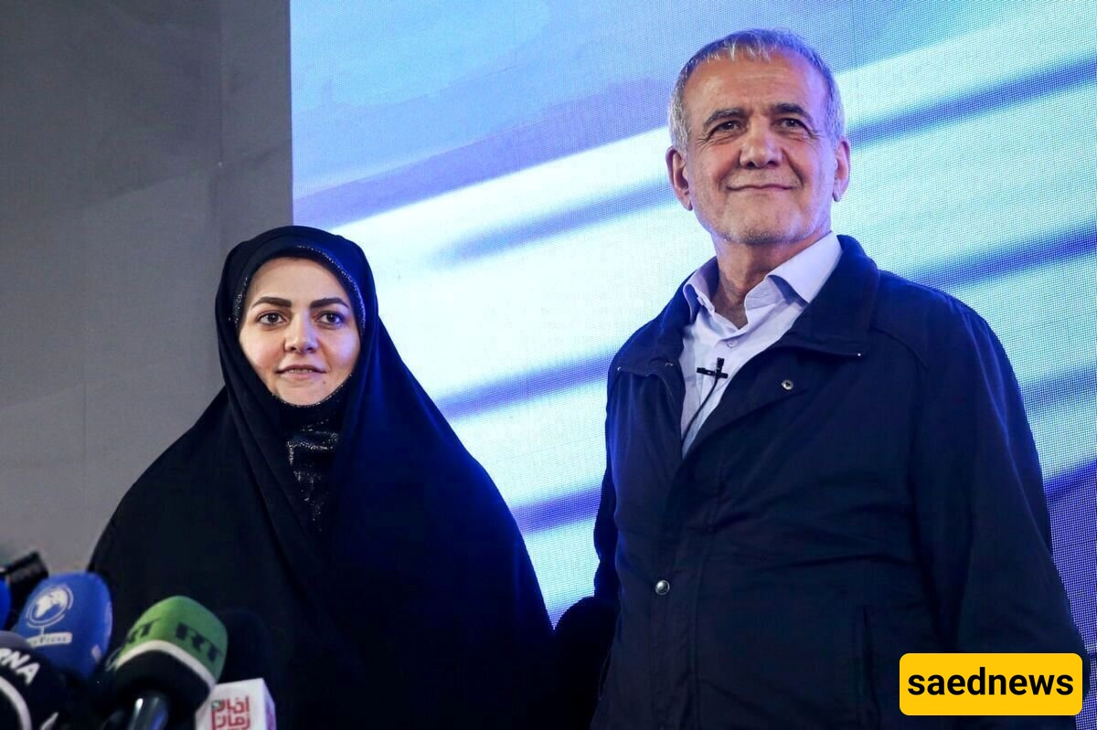 ابنه مسعود بیزکیان الوحیده وصهره یحضران احتفالات النصر فی إیران + فیدیو