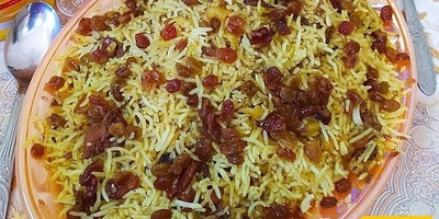 طریقه تحضیر أرز بالزبیب بسیط بدون لحم!